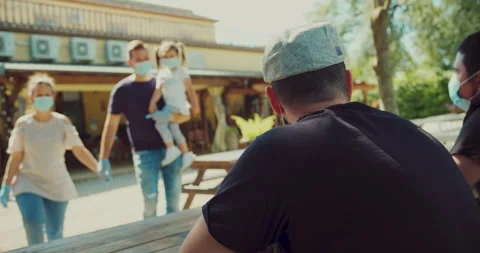 Group of friends going out after coronavirus lockdown. Lifestyle moments during Stock Footage 137900982