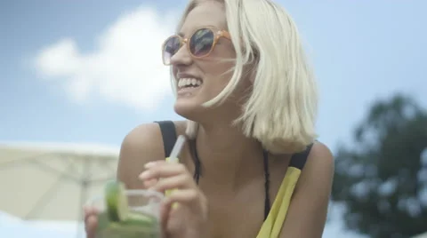 Group of friends having good time on a beach. Stock Footage 65516140