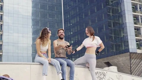 Group of friends making selfie. Stock Footage 141610760