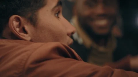 Group of friends making toast drinking beer enjoying rooftop party celebration Stock Footage 99069964