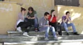 Group of friends mobile phone, cell phone, cellular phone HD Footage