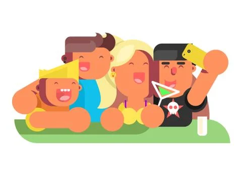 Group friends in nightclub Stock Illustration