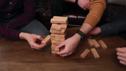A group of friends plays a board game, team game Stock Footage 148825464