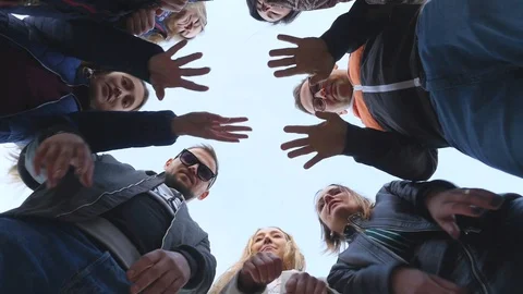Group of friends standing in circle Stock Footage 130011899