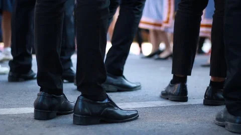 A group of friends standing in a courtyard. To congratulate graduate graduate Stock Footage 86553441
