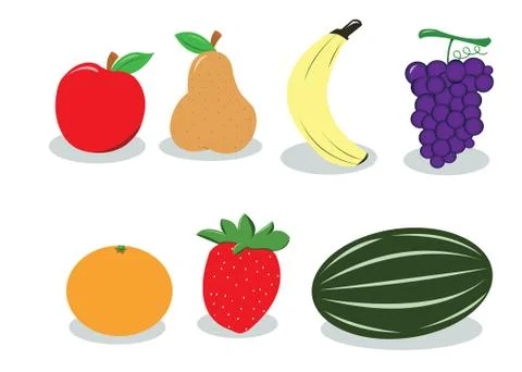 Group of Fruit Stock Illustration