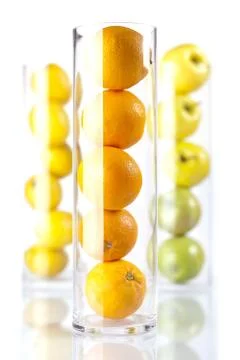 Group of fruit: Oranges, Lemons, Appless Stock Photos