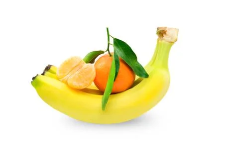 Group of fruit on white background Stock Photos