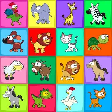 Group of funny animals. Stock-Illustration