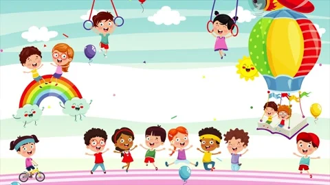Group Of Funny Children Playing Stock Footage 141287431