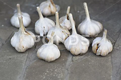 A Group Of Garlic Bulbs