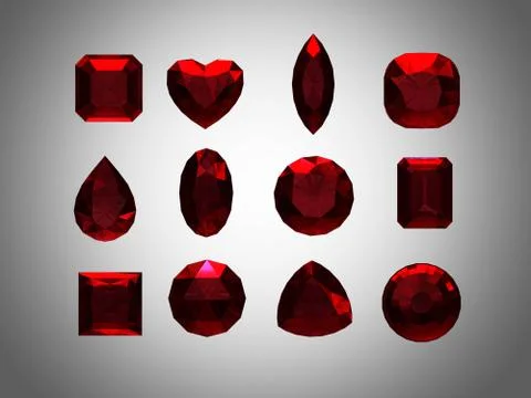 Group of  garnet  shape with clipping path 스톡 일러스트