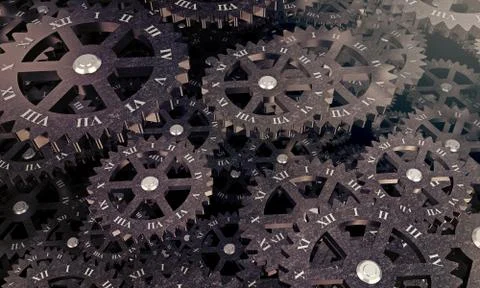 Group gear. 3d rendering Stock Illustration