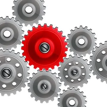 Group gears on white background. Stock Illustration