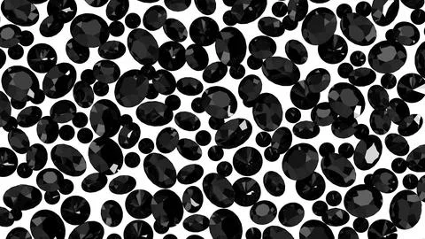 Group of gems 3d rendered in black onyx Stock Illustration
