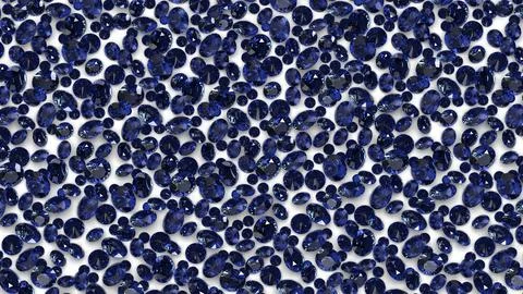 Group of gems 3d rendered in blue sapphire Stock Photos