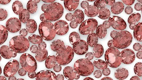 Group of gems 3d rendered in rose quartz Stock Photos