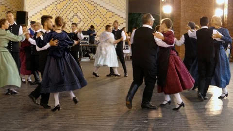 Group of German ethnic dancers Stock Footage 85840327