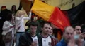 Group German Football Team Fans Enter Stadium Frankfurt Public Viewing Semifinal HD Footage