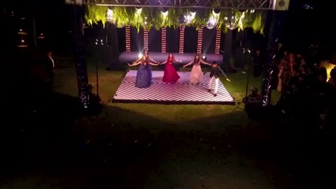 A group of girls dancing at a Hindu function in a Kenilworth resort in 스톡 동영상 182005755