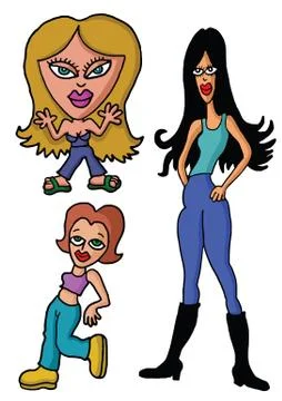 Group of girls Stock Illustration