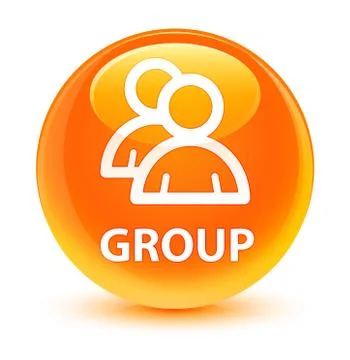 Group glassy orange round button Stock Illustration