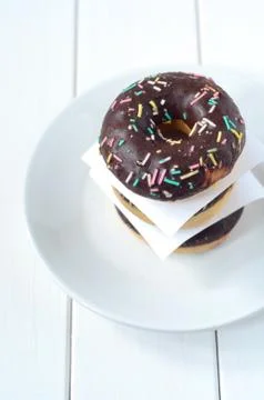 Group of glazed donuts Stock Photos