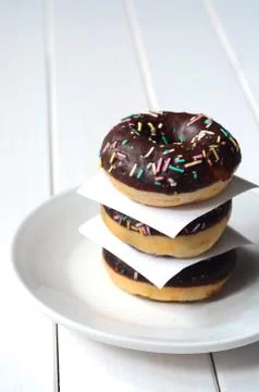 Group of glazed donuts Stock Photos