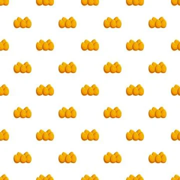 Group of golden eggs forming seamless pattern Stock Illustration