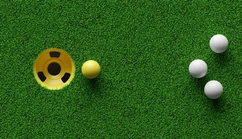 Group of Golf balls, top view, Business concept for new ideas creativity an.. Stock Illustration