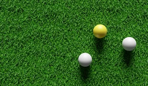 Group of Golf balls, top view, Business concept for new ideas creativity an.. Stock Illustration