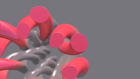 Group of gradient colored pipes move 3D 4K animation with copy space Stock Footage 201879315