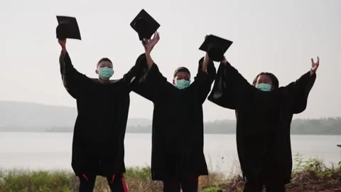 Group of graduates Stock Footage 147957784