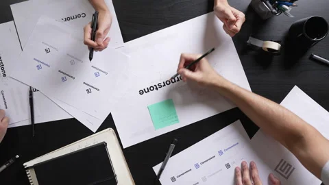 Group of Graphic designer working in office. Stock Footage 268947155