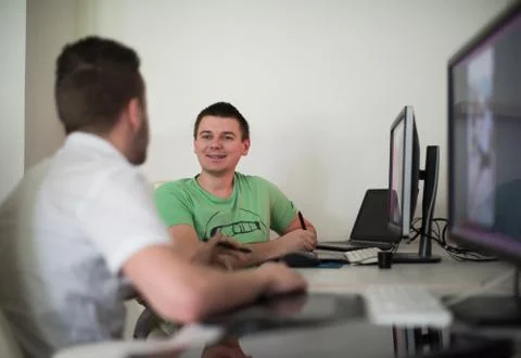 A group of graphic designers at work Stock Photos