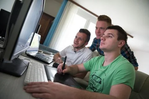 A group of graphic designers at work 写真素材
