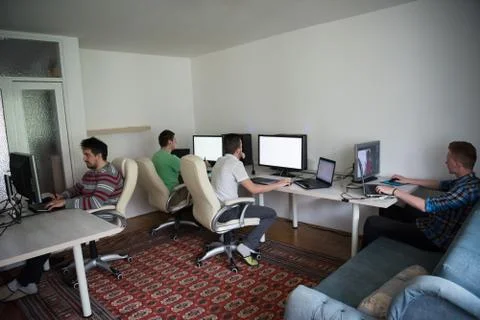 A group of graphic designers at work Stock Photos