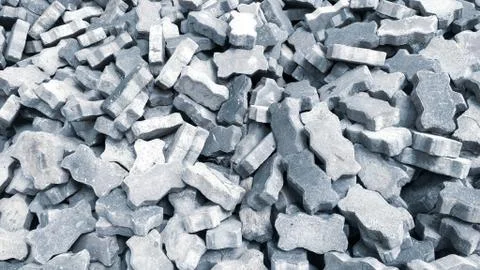 Group of gray bricks square in the construction site. Stock Photos