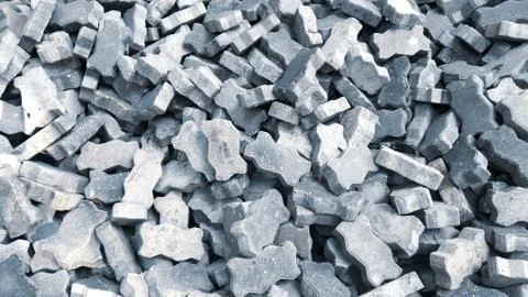 Group of gray bricks square in the construction site. Stock Photos