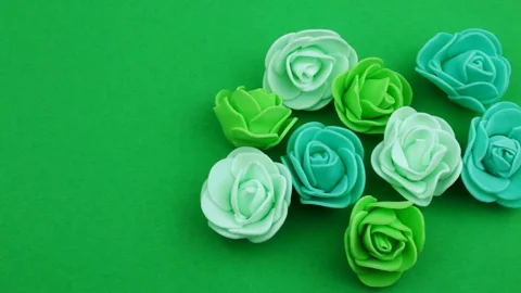 Group of green decorative florets Stock Footage 85842058