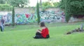 group of guys makes a joke to his friend at the park HD Footage