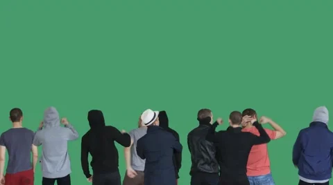 Group guys protest green screen Stock Footage 45695200