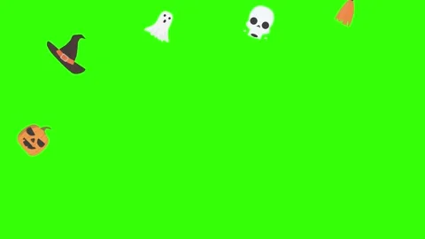 Group of Halloween graphic elements animation green screen Stock Footage 159675630