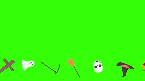 Group of Halloween graphic elements animation green screen Stock Footage 159675633