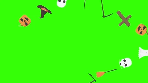 Group of Halloween graphic elements animation green screen Stock Footage 159675644