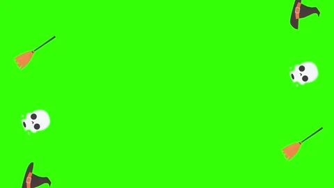 Group of Halloween graphic elements animation green screen Stock Footage 159675646
