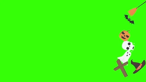Group of Halloween graphic elements animation green screen Stock Footage 159675654