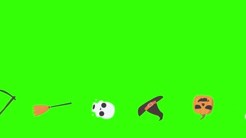 Group of Halloween graphic elements animation green screen Stock Footage 159675663