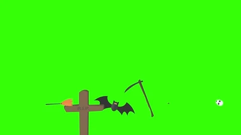 Group of Halloween graphic elements animation green screen Stock Footage 159675669