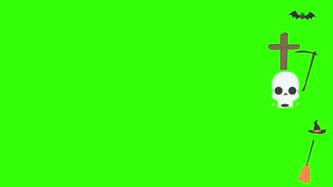 Group of Halloween graphic elements animation green screen Stock Footage 159675670